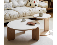Seattle Solid Oak Round Coffee Table Set with Ceramic Top (new arrival)
